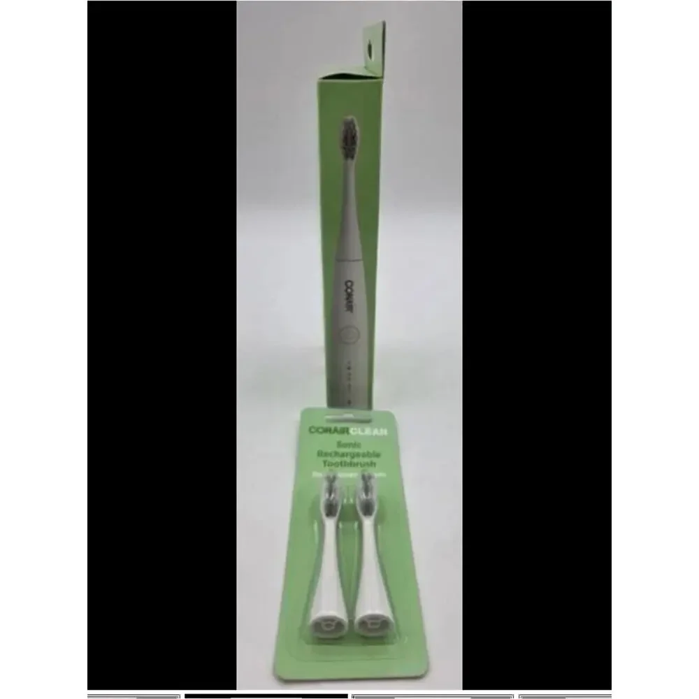 Conair Clean Sonic Rechargeable Toothbrush w/ 2 Replacement Heads NIB